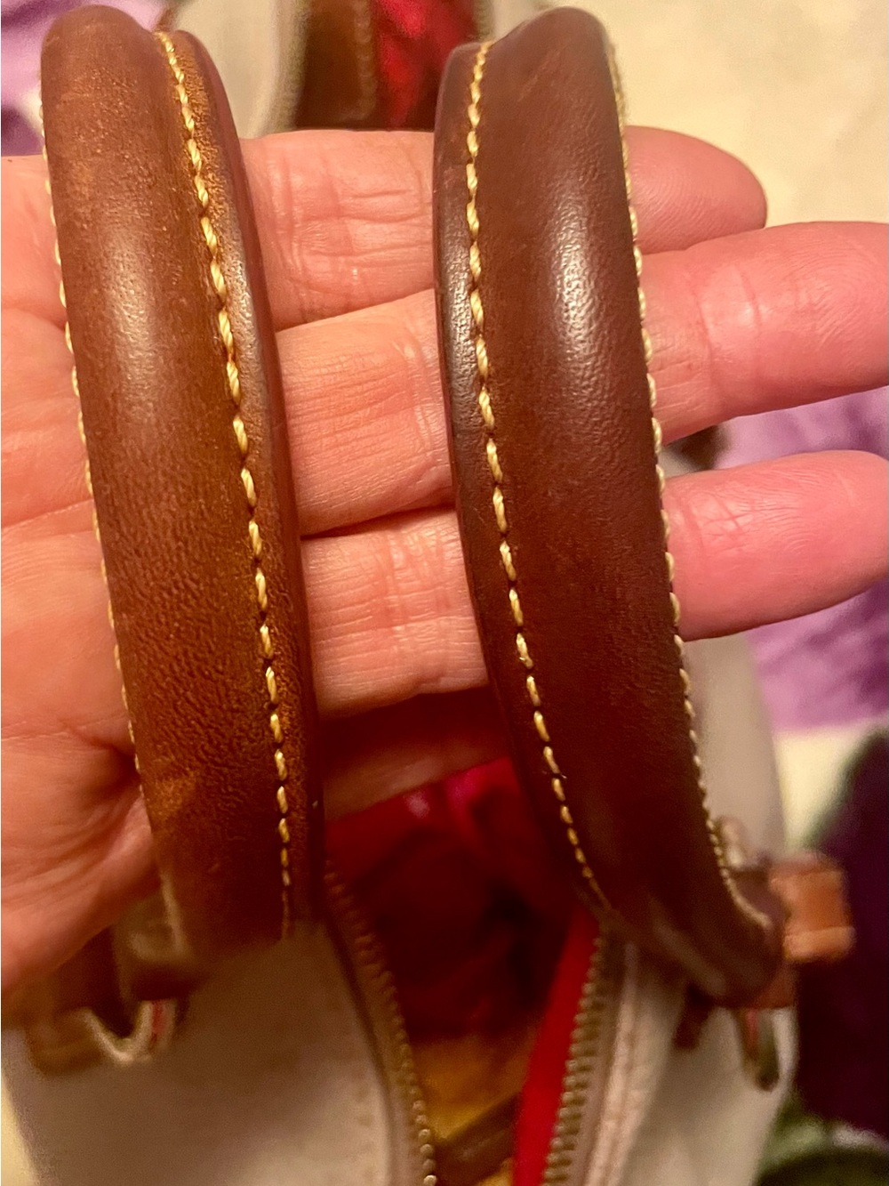 Dooney & Bourke Bristol satchel Mauve Italian pebbled leather - Picture 5 of 8